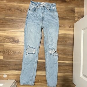 Abercrombie 90s straight leg jeans light wash